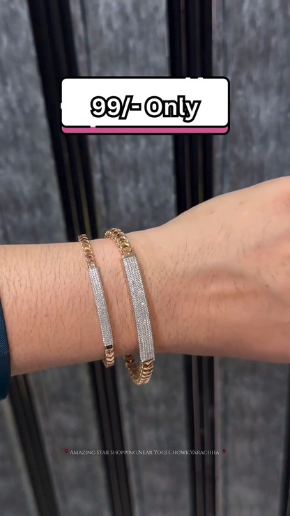 Unisex Dual-Tone Metal Bracelets