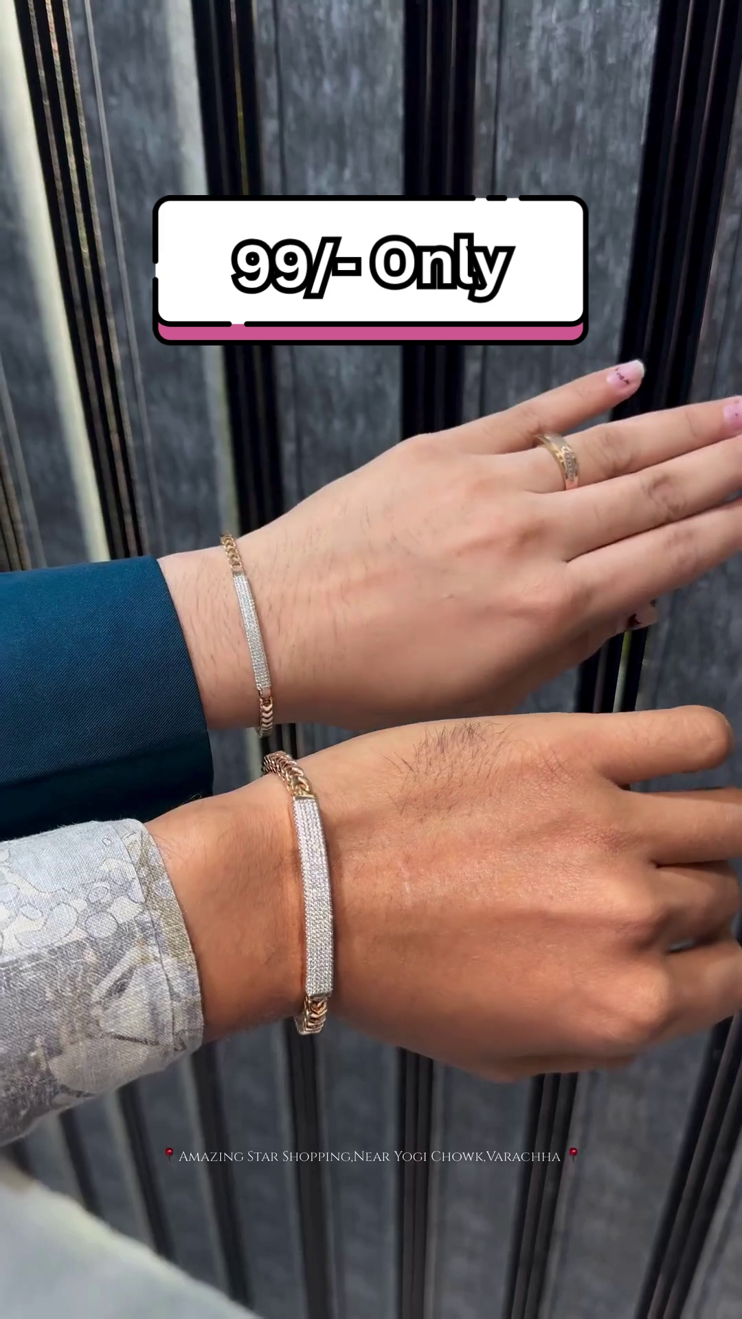 Unisex Dual-Tone Metal Bracelets