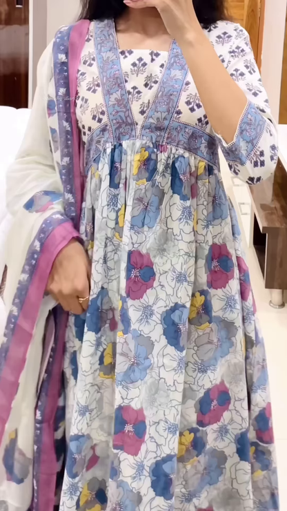 Women’s Yellow Floral Printed Kurti with Red Neckline Border – Ethnic Everyday Ensemble with Seasonal Charm