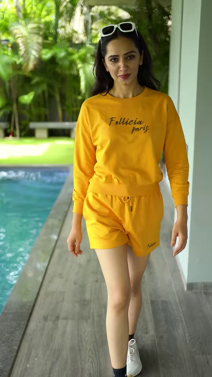 Unisex Bright Pink Tracksuit with Drawstring Joggers & Printed Sweatshirt – Casual Athleisure Set Styled with White Sneakers