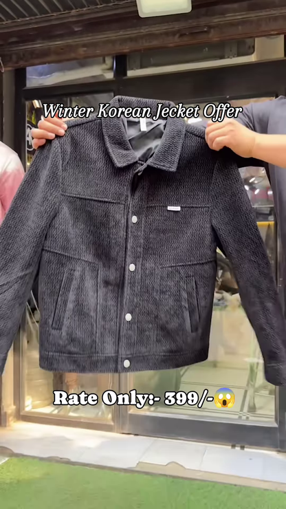 Trendy Grey Winter Korean Jacket – Cozy Up in Ultimate Style! ❄️🧥