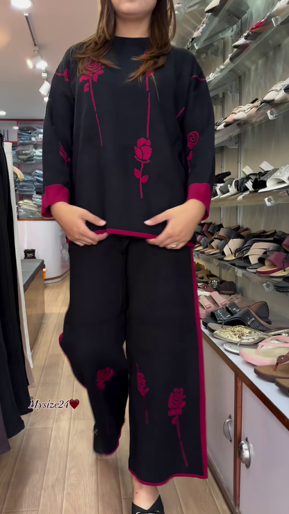 Floral Print Sweatshirt & Jogger Co-ord Set 🌸 Available in Light Pink, Purple & Black