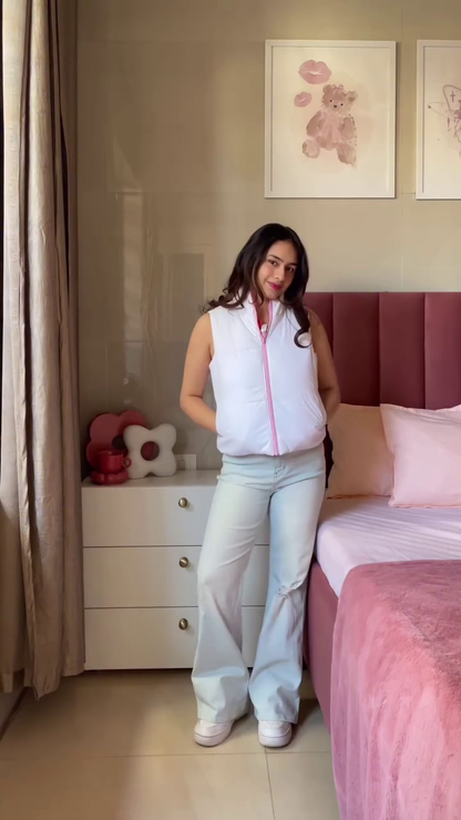 Reversible Jacket 🧥 Pink & Grey – Dual-Sided Winterwear for Style Flexibility