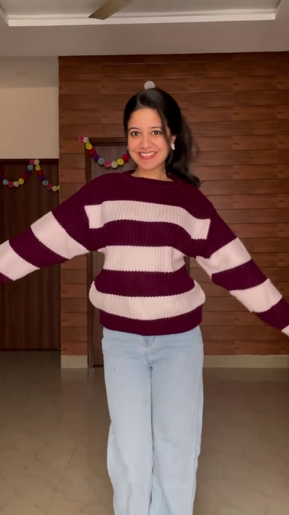 Graphic Knit Sweater Combos 🧶 Paired with Light Blue Jeans – Heart, Flame & Stripe Variants