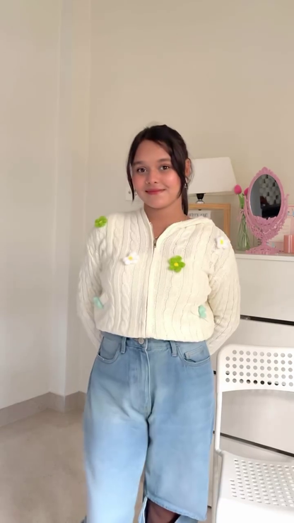 Statement Knitwear Combos 🧶🔥🌸 – Flame, Cable Vest & Floral Cardigan Variants