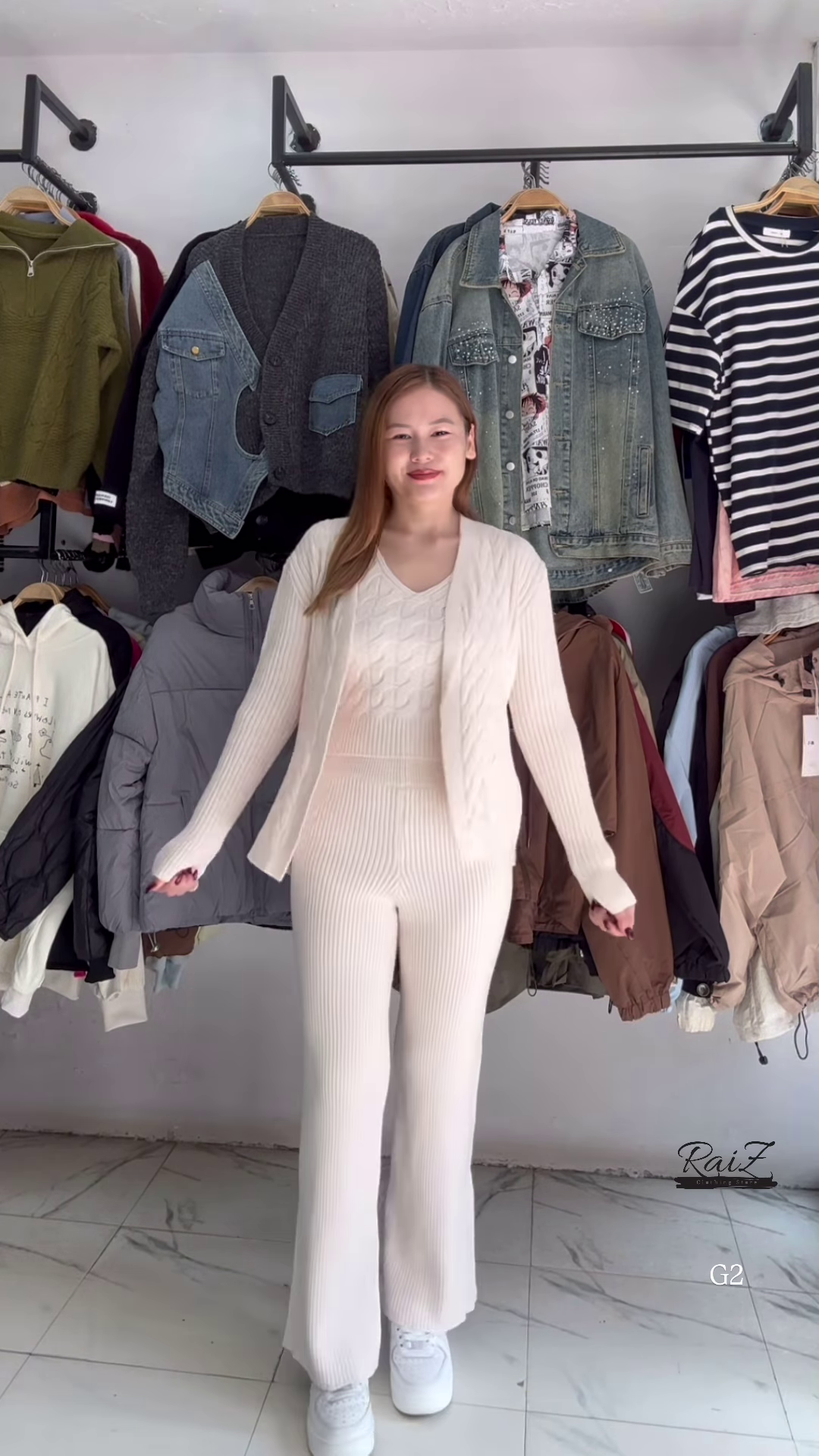 Textured Knit Co-ord Sets 🧶🩶 With Cardigans & V-Neck Sweaters – Black, Blue & Grey Variants