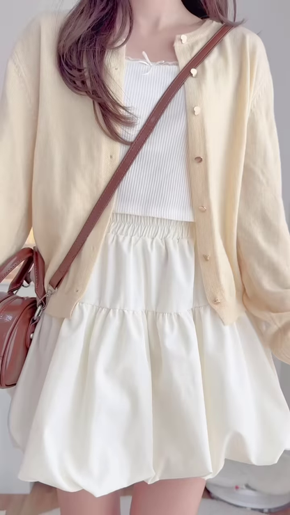 Pastel Knitwear Collection 🧶🎀 With Bow Buttons, Zip Charm & Ribbed Texture – Purple, Blue & Pink Variants