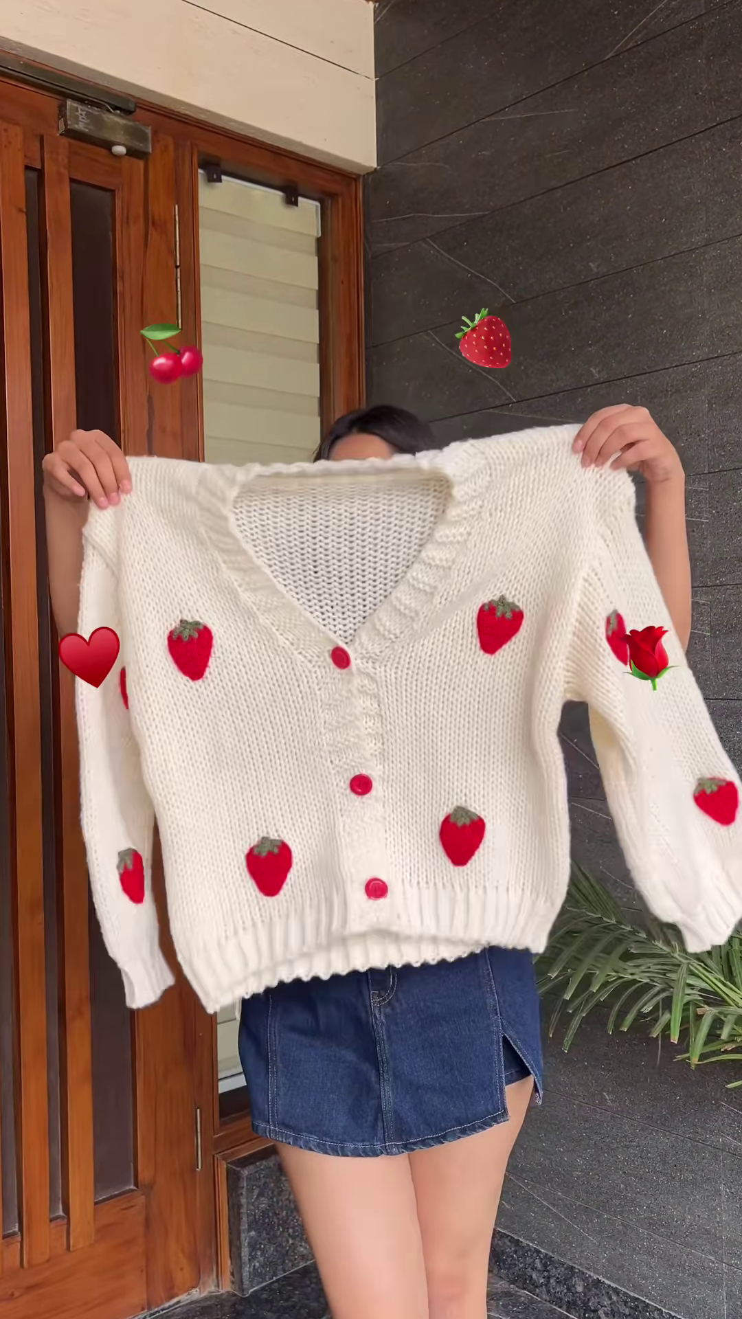 Whimsical Knitwear Collection 🍓🧶✨ – Strawberry, Furry Beige & Abstract Cream Variants