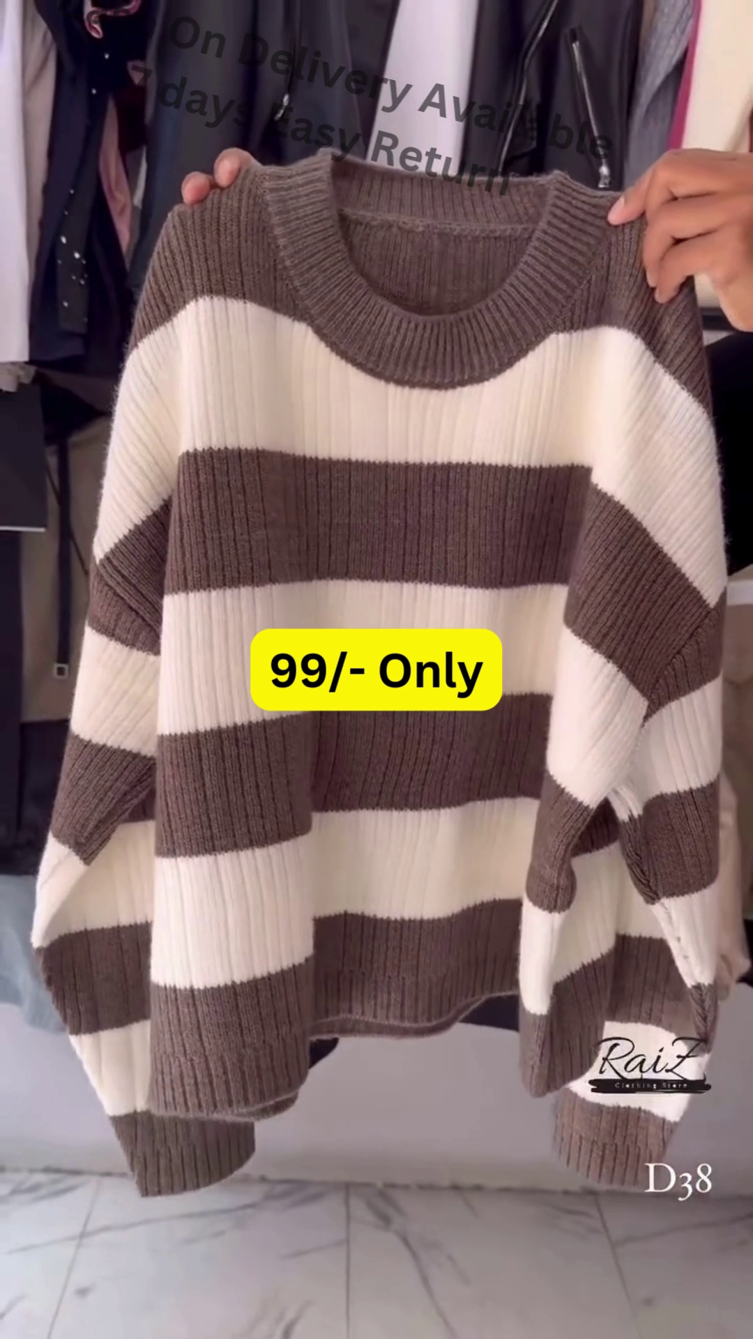 Multi-Color Striped Sweaters 🧶🧥 – Soft Knitwear in Brown, Gray, Black, Pink & Yellow Variants