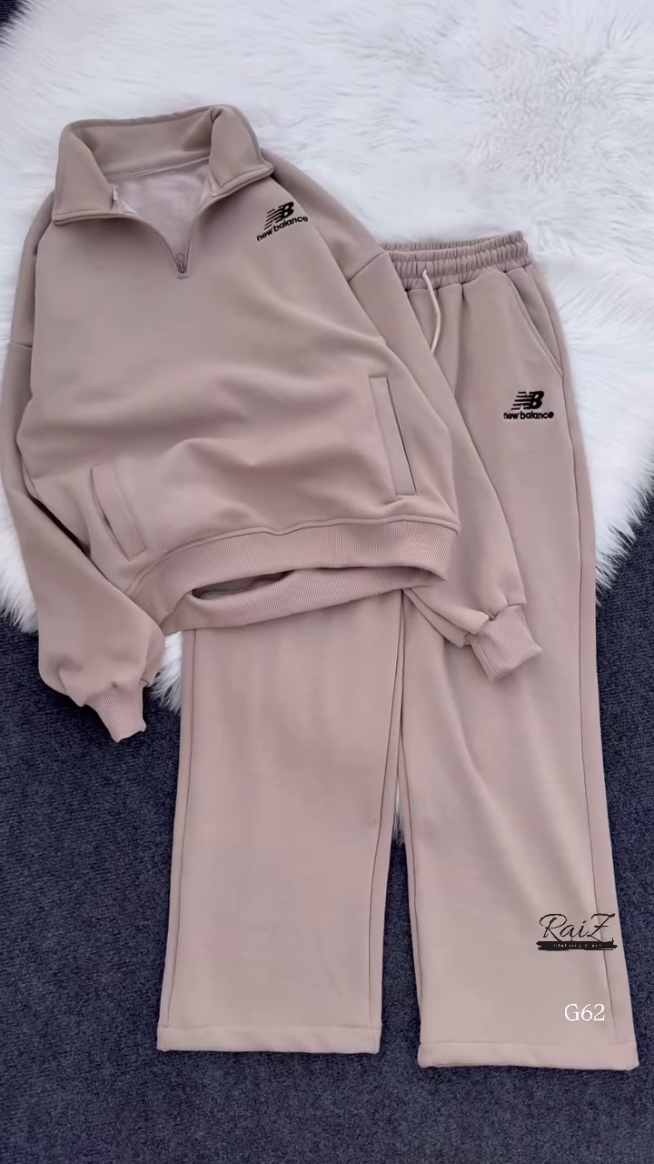 Zip-Up Tracksuit Sets 🧥👖 – Coordinated Sweatshirt & Jogger Combos in Grey, Red & Beige Variants