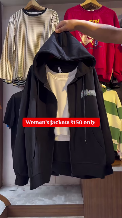 Women’s Zip-Up Hoodies 🧥👚 – Layered Casualwear in Grey, Black & Brown Variants