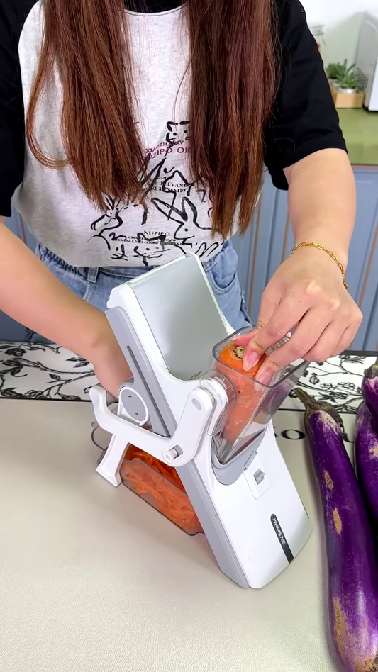 Safe Vertical Mandoline Vegetable Slicer with Container