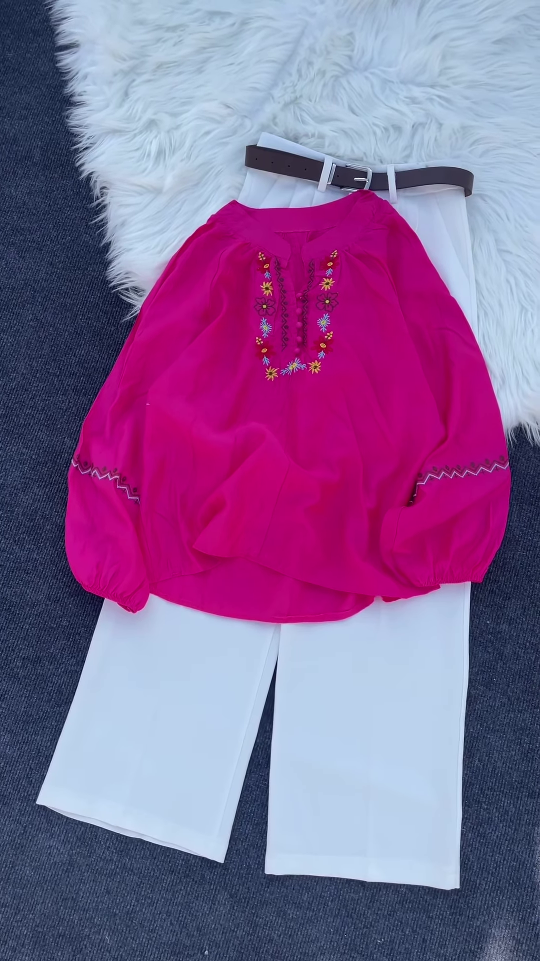 Multicolor Floral Embroidered Shirt Collection – Casual Ethnic Tops for Women