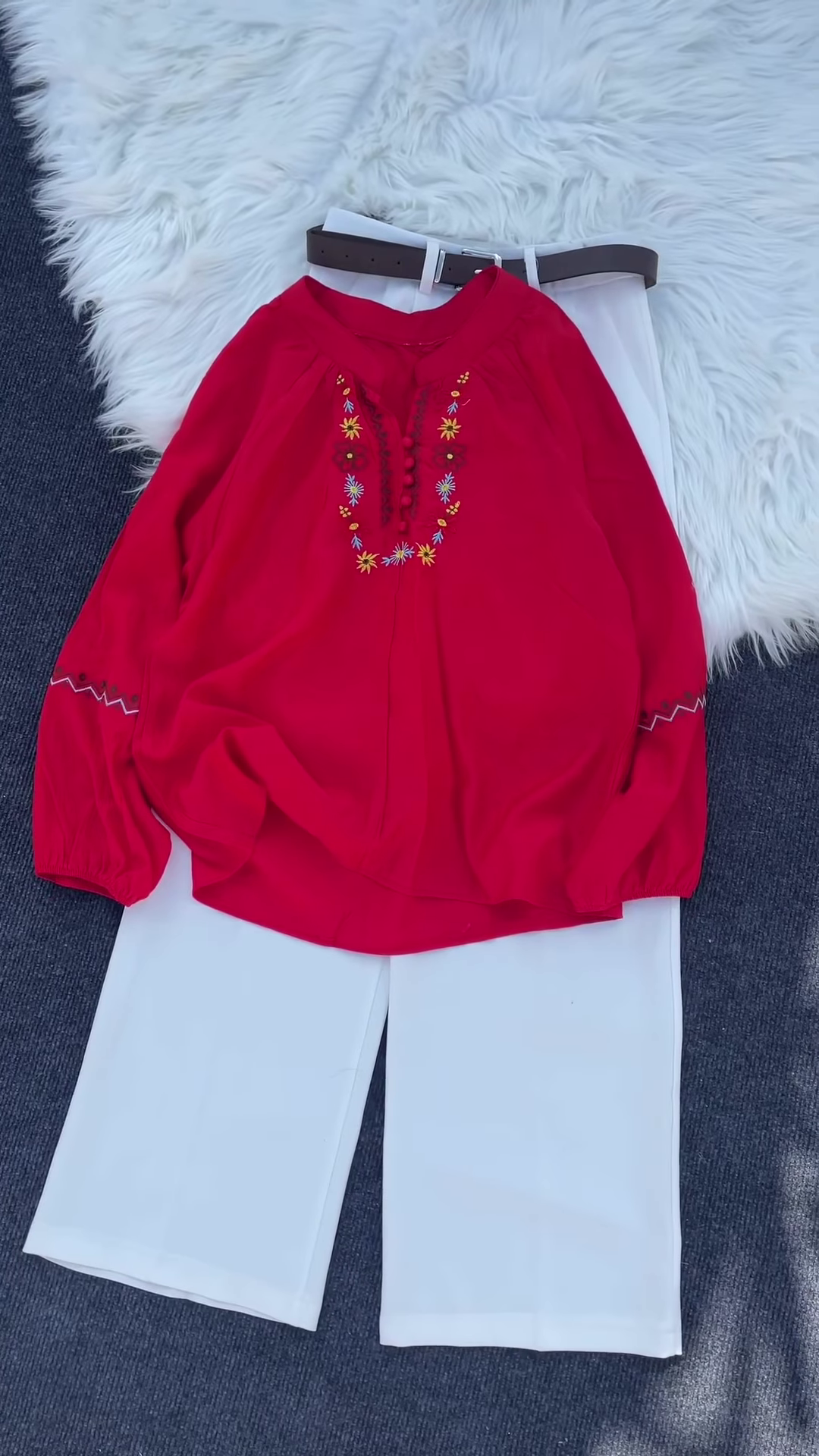 Multicolor Floral Embroidered Shirt Collection – Casual Ethnic Tops for Women