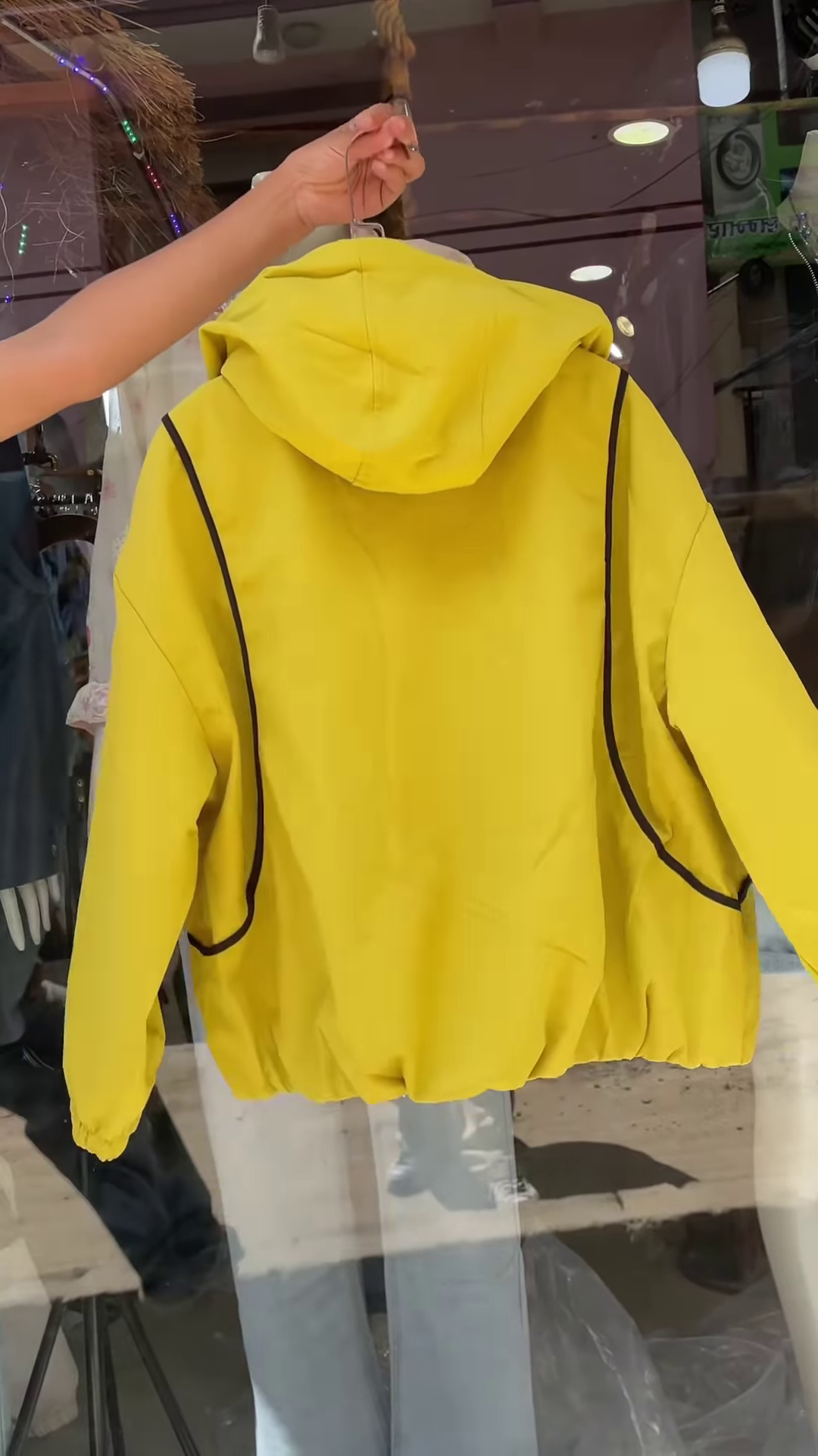 Purple Hooded Jacket with White Trim – Casual Streetwear Layer for Women