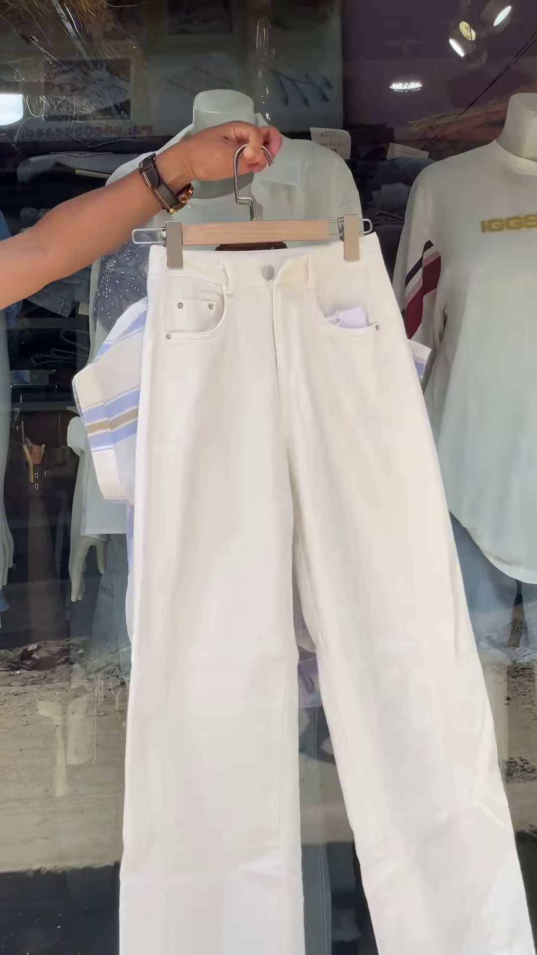 Pink & White Striped Shirt with Layered Tank Top – Casual Chic Outfit for Women