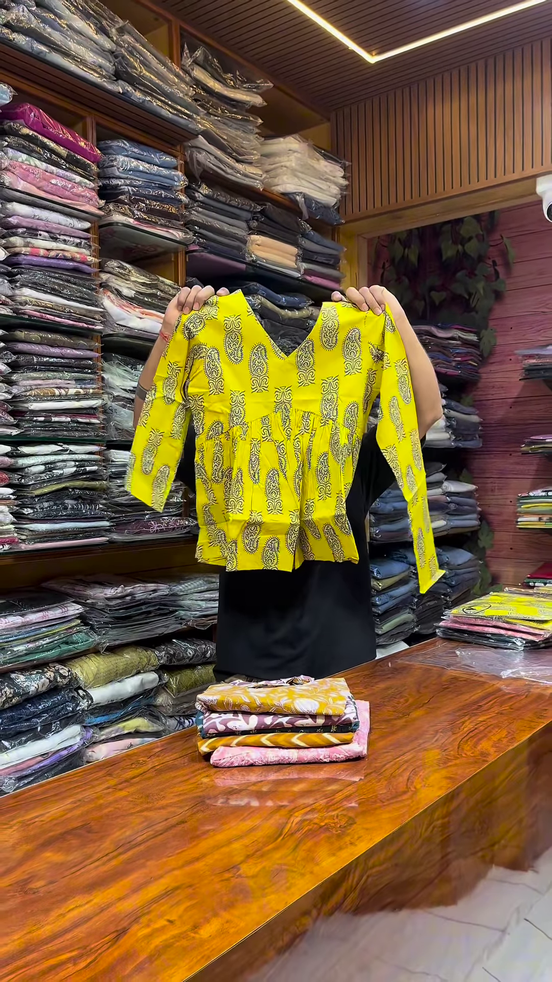 Pink Paisley Printed V-Neck Peplum Top with Long Sleeves for Women