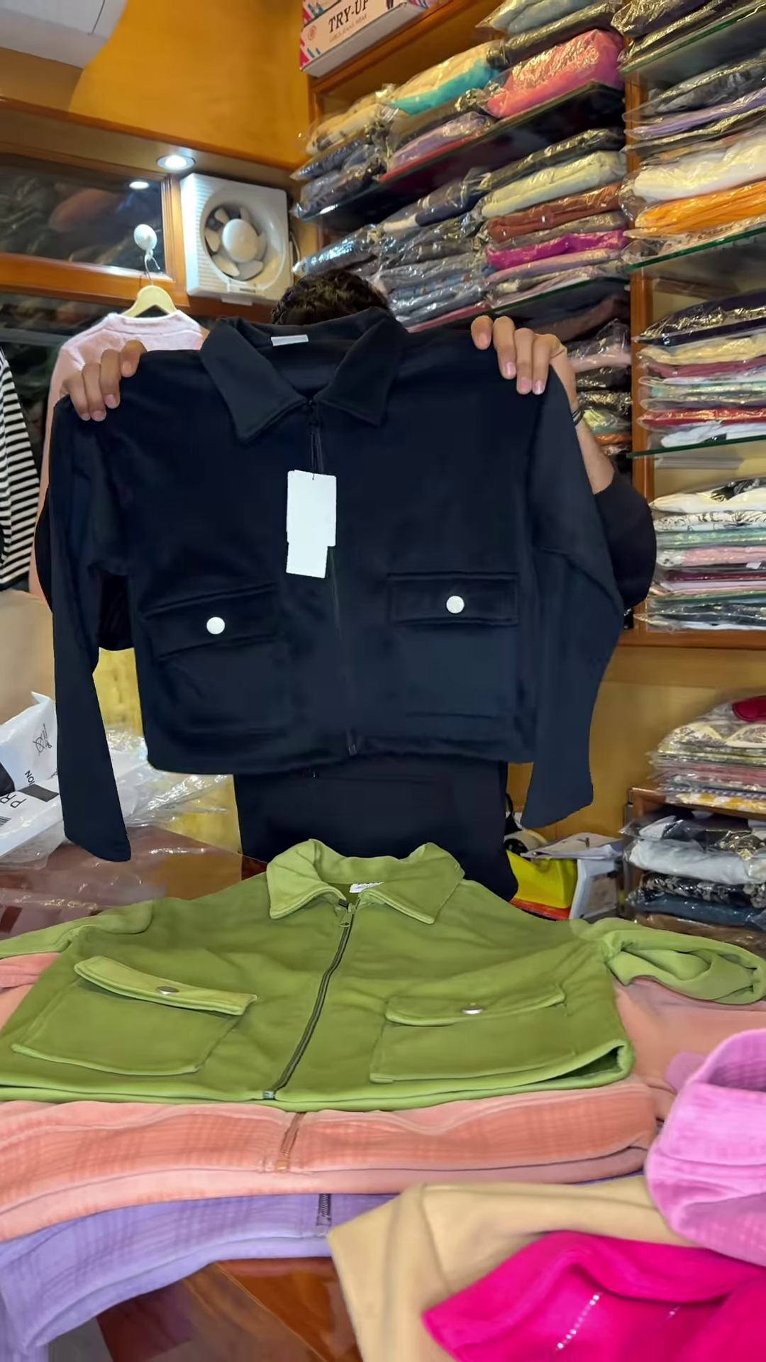 Multicolor Zip-Up Collared Jackets for Women – Set of Five with Front Zipper Closure