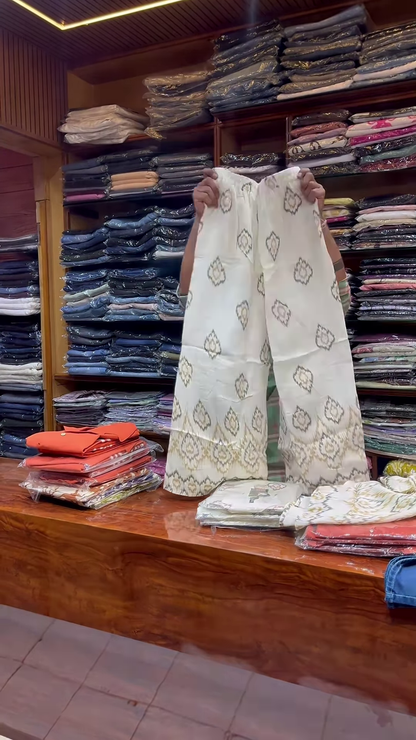 Orange Sleeveless V-Neck Vest with White Embroidered Edges and Button Closure