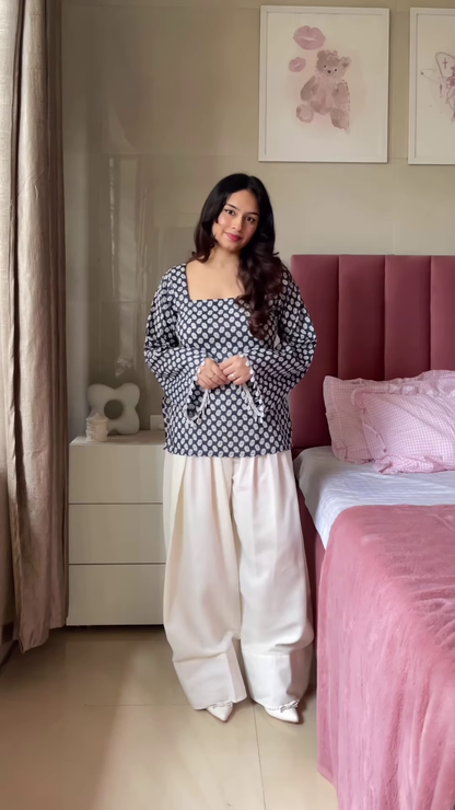 Pink Floral Printed Top with Light Blue Jeans – Casual Ethnic Fusion Wear for Women