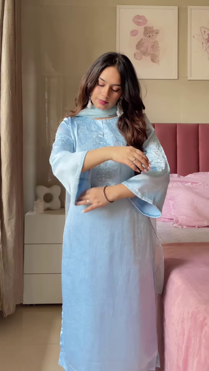 Pink Embroidered Anarkali Dress with Dupatta – Elegant Ethnicwear for Women