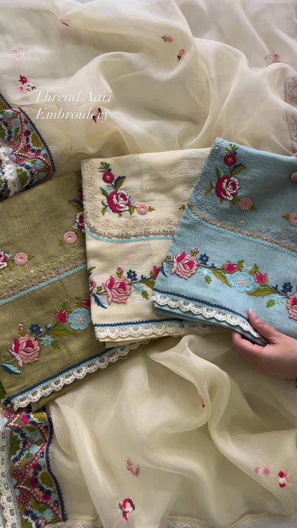 Exquisite Aari Embroidery Suit Set