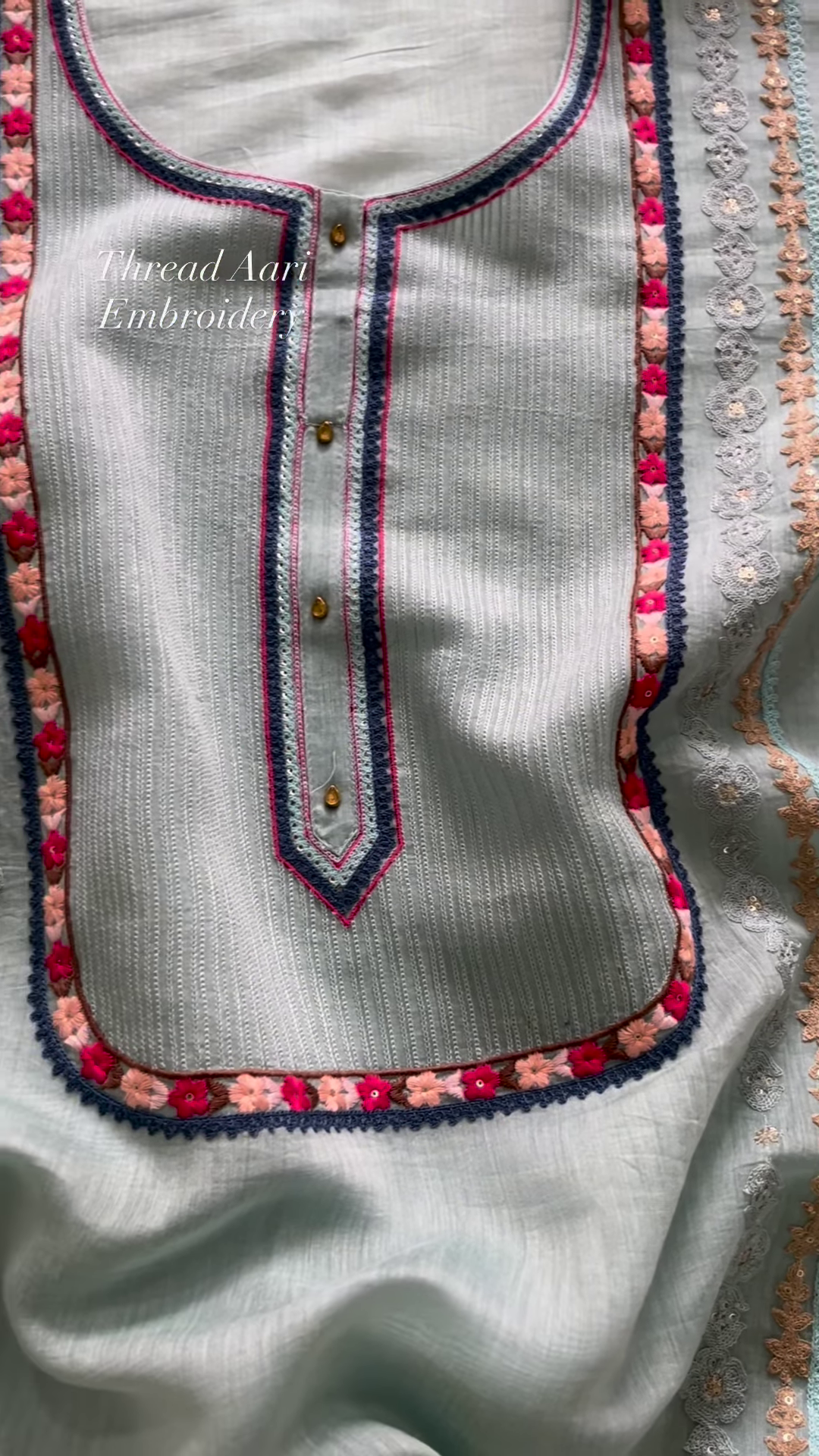 Exquisite Aari Embroidery Suit Set