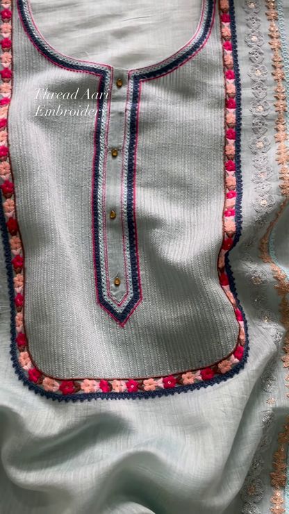 Exquisite Aari Embroidery Suit Set