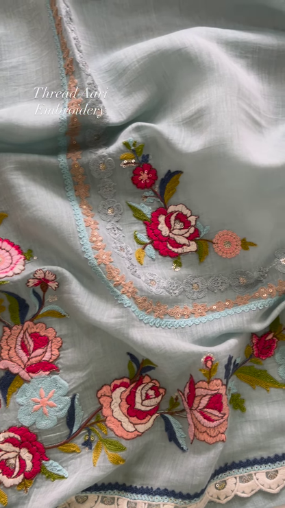 Exquisite Aari Embroidery Suit Set