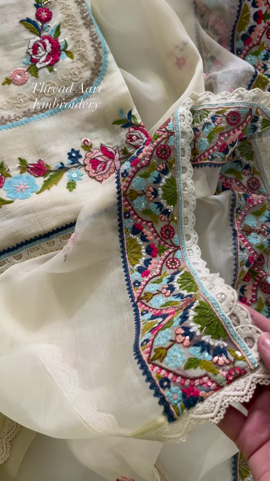 Exquisite Aari Embroidery Suit Set