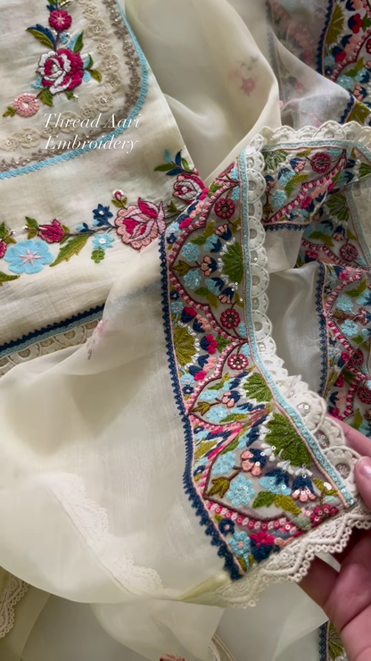 Exquisite Aari Embroidery Suit Set
