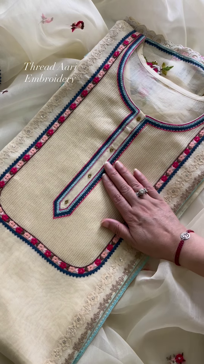 Exquisite Aari Embroidery Suit Set