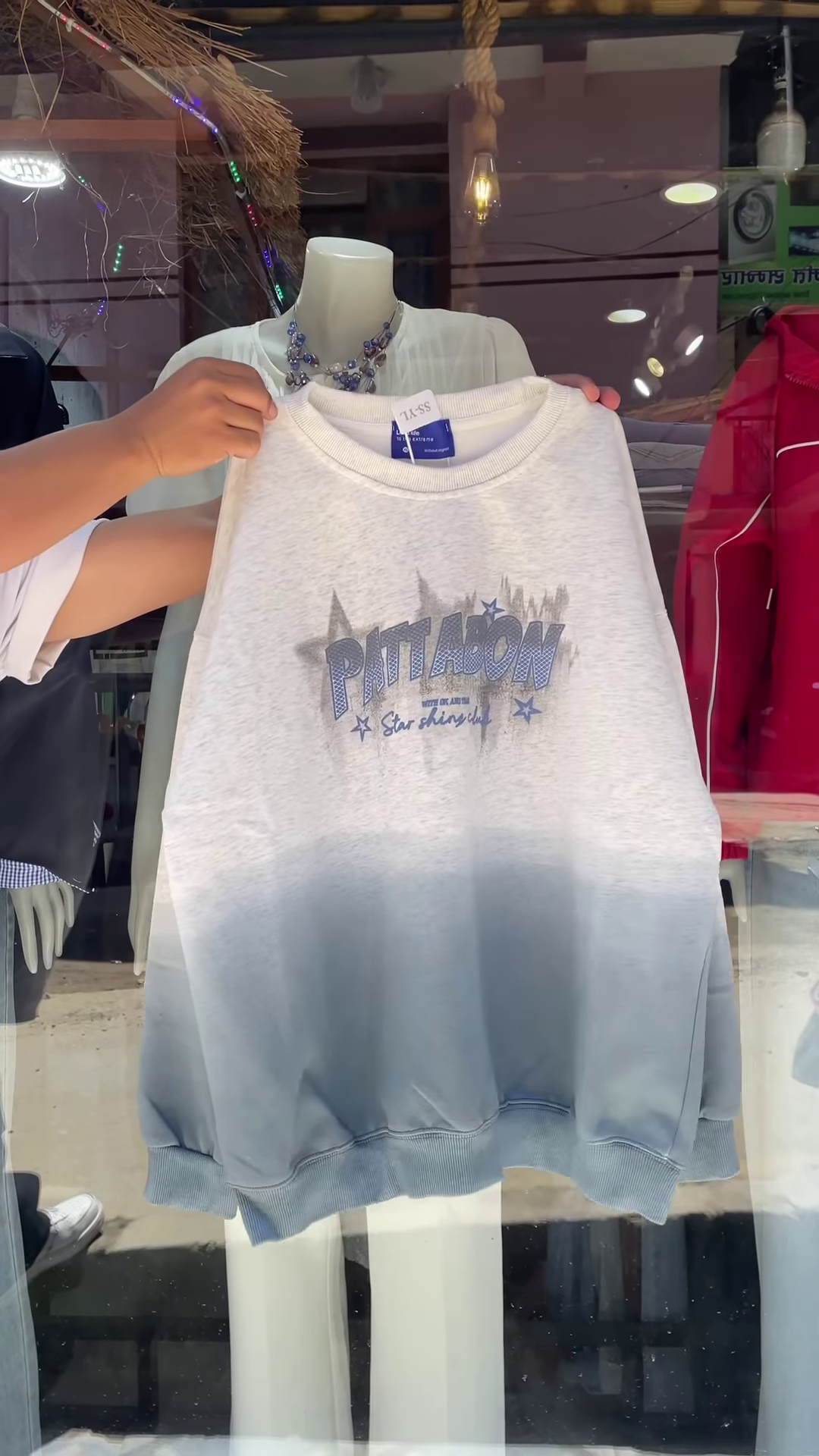 Stylish Pink Ombré Sweatshirt with Bold Graphic Print