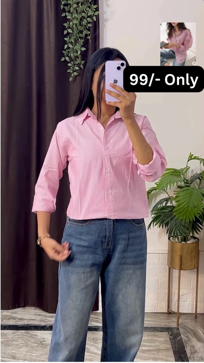 Stylish Brown Overshirt with Black Crop Top and Jeans