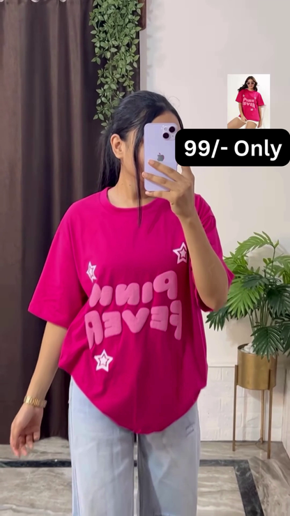 White Graphic T-Shirt with Bold Red and Car Print