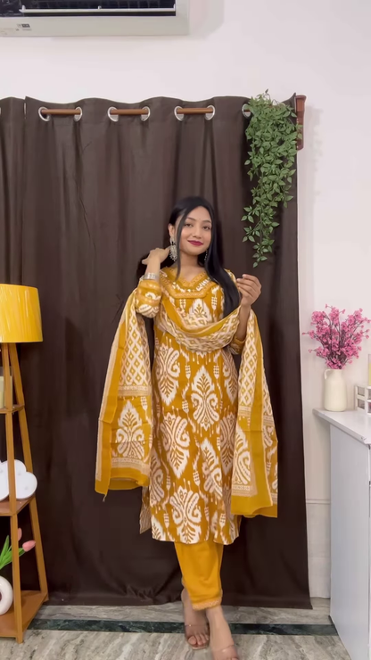 Rich Maroon Floral Ethnic Set with Flared Sleeves