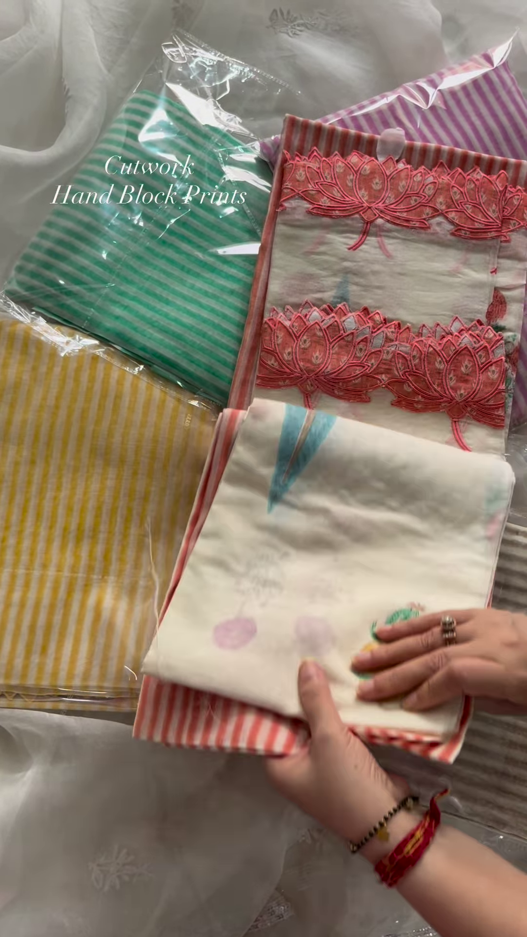 Sheer Pink Fabric with Intricate Flamingo and Floral Embroidery