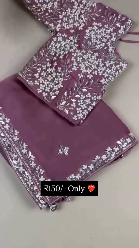 Elegant Floral Embroidered Top with Matching Dupatta Set