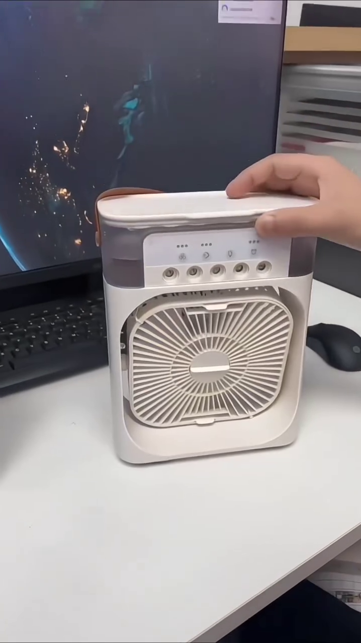 Portable Multi-Function Rechargeable Fan with LED Light & Power Output – Ideal for Home, Office & Travel