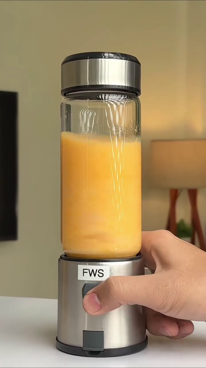 Portable Rechargeable Blender – USB Electric Smoothie Maker with Stainless Steel Base