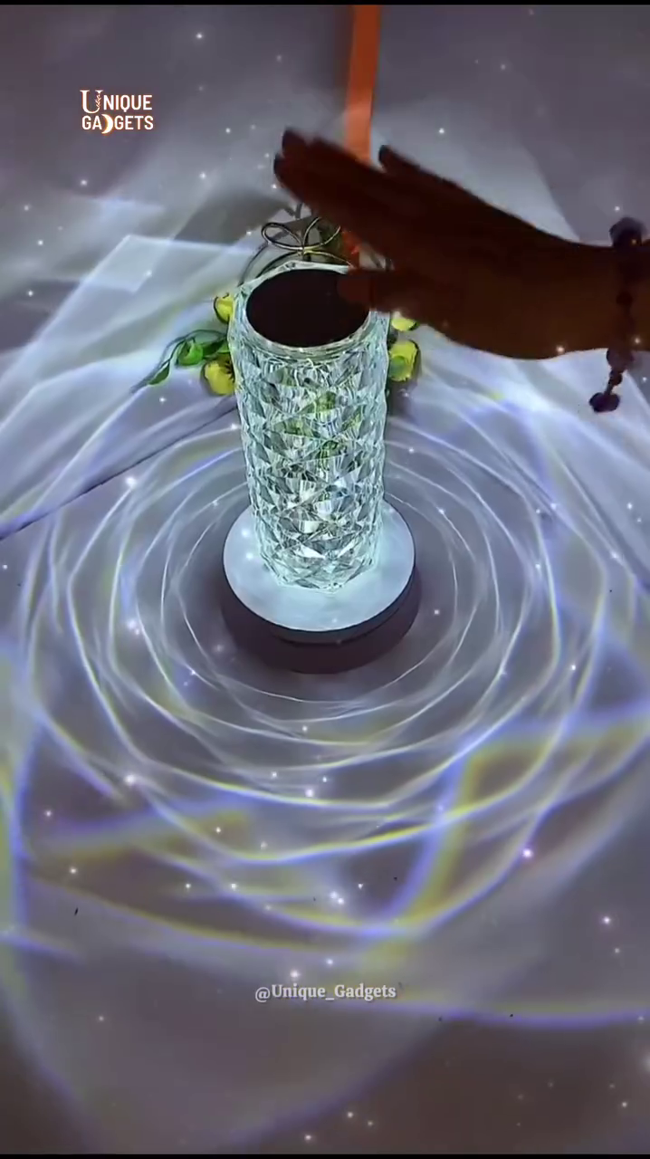 “Luxury Crystal LED Water Ripple Projector Lamp – Calming Home Ambiance Light with Stunning Wave Effects”