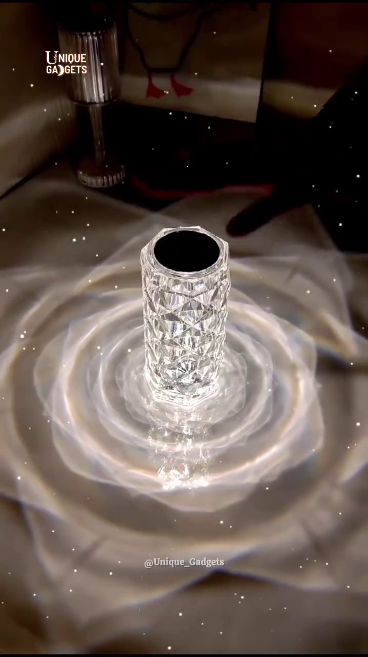 “Luxury Crystal LED Water Ripple Projector Lamp – Calming Home Ambiance Light with Stunning Wave Effects”