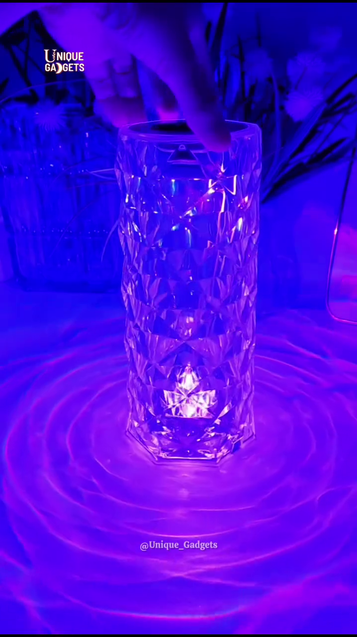 “Luxury Crystal LED Water Ripple Projector Lamp – Calming Home Ambiance Light with Stunning Wave Effects”