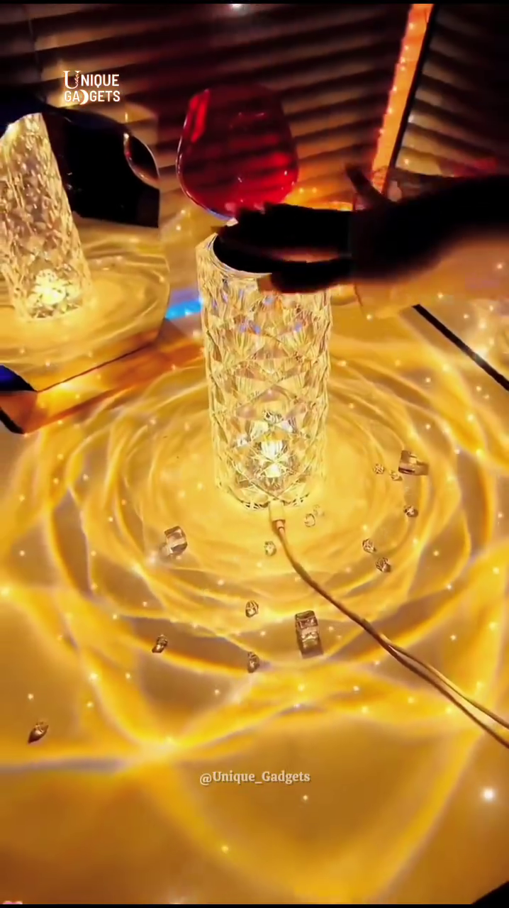 “Luxury Crystal LED Water Ripple Projector Lamp – Calming Home Ambiance Light with Stunning Wave Effects”