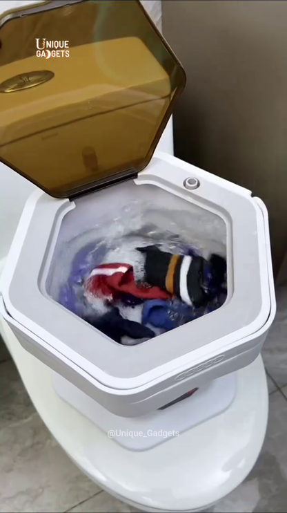 “Compact Portable Mini Washing Machine – Hexagonal Space-Saving Laundry Solution for Apartments, Dorms and RVs”