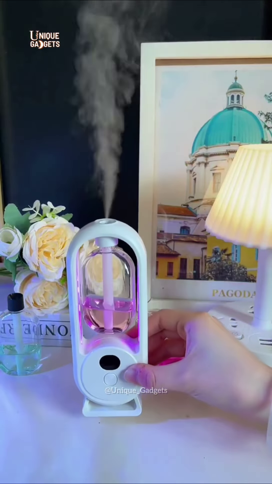 Modern Arch LED Humidifier: Compact Ultrasonic Cool Mist Diffuser for Home and Office