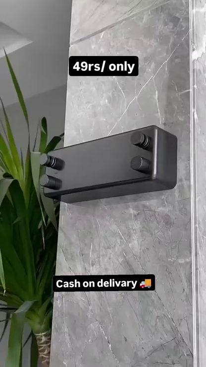 Magenta Wall-Mounted Toiletry Dispenser: Modern Bathroom Organizer for Shampoo and Body Wash