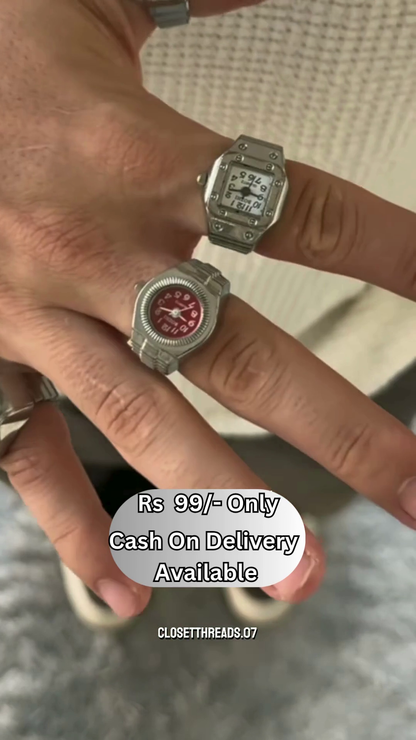 Vintage-Inspired Mini Watch Rings – Dual Design Statement Piece