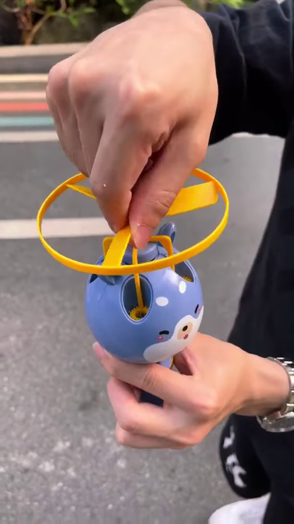 Flying Bubble Launcher Toy – Cute Animal Design with Rotating Propeller