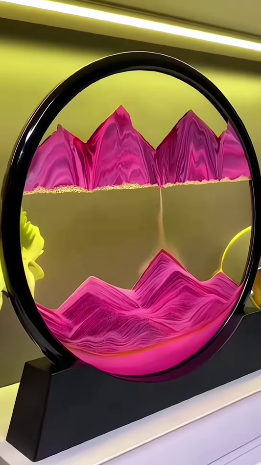 360° Rotating Sand Art Frame – Hypnotic Motion Landscape for Home & Office Decor